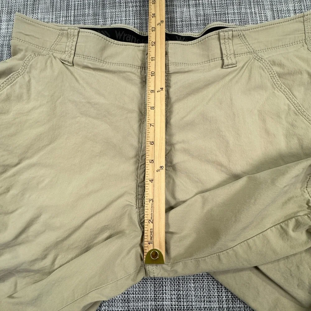 Lot of 2 Wrangler Men's 38 Khaki Cargo Shorts Stretch Outdoor Utility Hiking